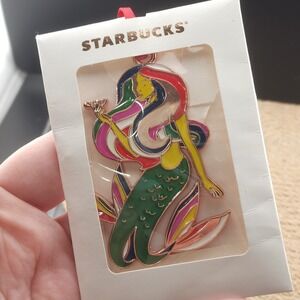 Starbucks Siren Mermaid Ornament Enamel Coffee 2017 holiday‎ Christmas
